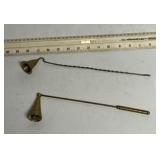 2 brass candle snuffers