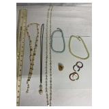 Costume jewelry Necklaces, ring, earrings