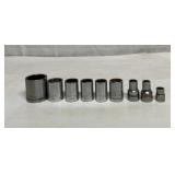 9 USA sockets-8 1/2' drive, 1 3/8ï¿½ drive