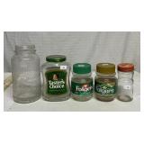 5 Vintage glass coffee jars