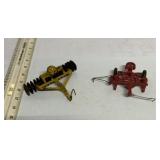 Vintage toy tractor implements