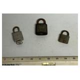 3 vintage padlocks-1 has key