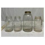 2 Drey & 2 Kerr canning jars