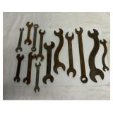 13 assorted vintage wrenches
