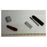 Vintage pocket knife, lighters, and hone