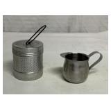 Vintage metal tea infuser and mini pitcher