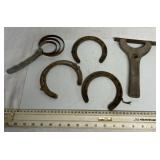 Horseshoes and brushes