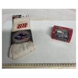 Dale Jarrett socks and Dale Earnhardt Jr. car