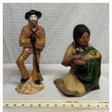 2 ceramic figurines