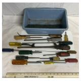 Assorted screwdrivers with box
