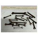 16 vintage assorted wrenches