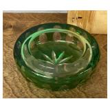 Green Bohemian glass bowl