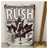 Rush tin sign