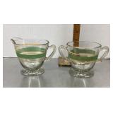 MCM glass cream and sugar set