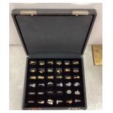 Costume jewelry rings with storage case