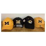 4 NEW University of Missouri baseball caps