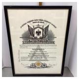 Framed Scottish Rite freemason document