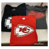 3 KC Chiefs shirts