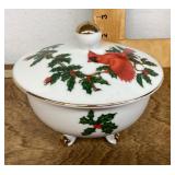 Lefton porcelain Cardinal lidded dish