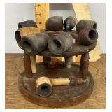 Pipe stand with pipes