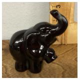 Black glass elephant