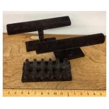3 black velvet jewelry displays