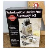 Professional chef stainless steel accessory set