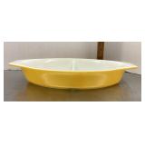 Pyrex yellow divided dish