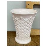 Pink milk glass vase