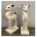 Pair of ceramic deer figures