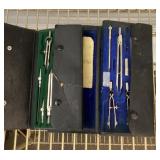 2 vintage cases of drafting tools