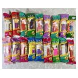 18 vintage PEZ dispensers in original packaging