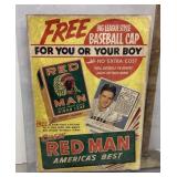 Baseball Red Man tobacco advertisement