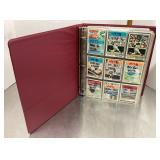 Binder of baseball cards