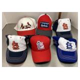6 St. Louis Cardinals baseball caps