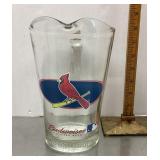 St Louis Cardinals Budweiser glass beer pitcher