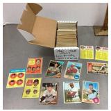 Box of 1960s Topps baseball cards