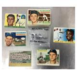 Group of vintage 1950s baseball cards