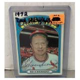 1972 Red Schoendienst autographed baseball card
