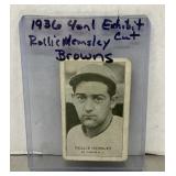 1936 Exhibit Rollie Helmsley baseball card