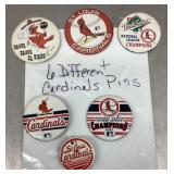 6 St Louis Cardinals pinback buttons