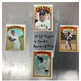 1972 Topps Hank Aaron & Willie Mays baseball cards