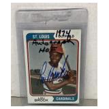 1974 Topps Lou Brock autographed baseball card