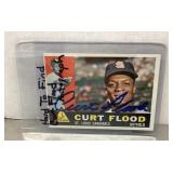1960 Topps Curt Flood autographed baseball card