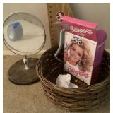 Clairol Benders hair curlers, basket, mirror