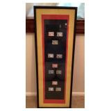 Framed German Zeppelin airmail postage stamps