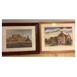 2 framed signed prints 13x15