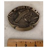 Solid brass 'Wings of Man' belt buckle