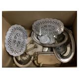 Cleanup lot of silverplate and metal items