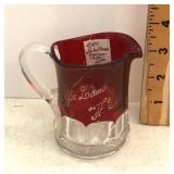 Antique ruby flash glass pitcher